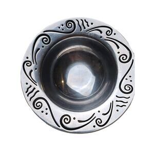 LENOX Decorative/Engrave Pewter/Aluminum Serving Bowl. 12.5"diam.X 3.5" depth.